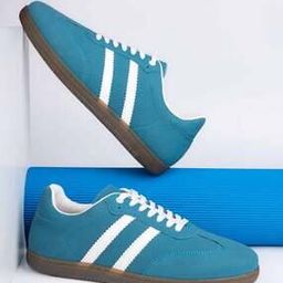 Lace-Up Sneakers with Suede Upper-image-11