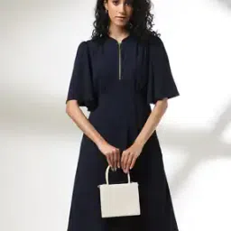Women Flounce Sleeves A-Line Dress-image-6