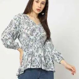 Women Floral Print Peplum Top-picture-38