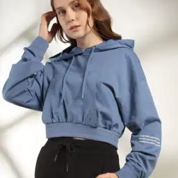 Women Regular Fit Cropped Hoodie-picture-34