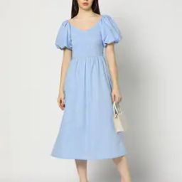 Women Smocked A-Line Dress-image-71