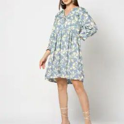 Women Floral Print A-Line Dress-image-115