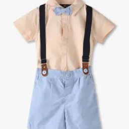Boys Shirt with Shorts & Suspender Bow Set-49
