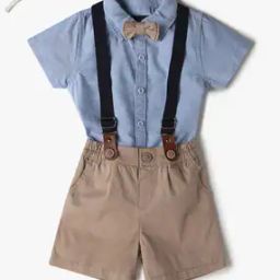 Boys Shirt with Shorts & Suspender Bow Set-60