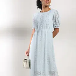 Women A-Line Lace Dress-image-73