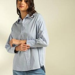 Women Striped Oversized Cotton Shirt-image-83