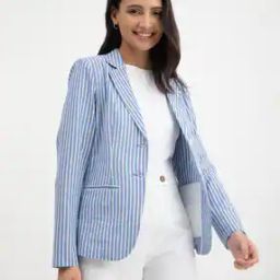 Striped Single-Breasted Blazer-image-26