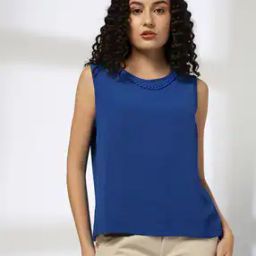 Women Boxy Fit Top with Chain Accent-image-42