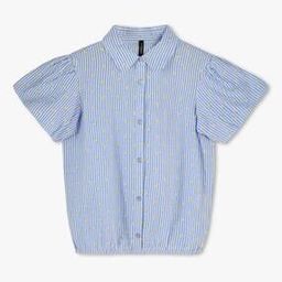 Girls Striped Relaxed Fit Shirt-image-2
