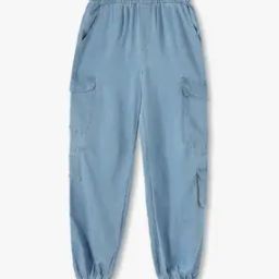 Girls Mid-Rise Denim Joggers-image-24