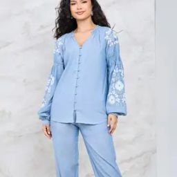Women Embroidered Shirt with Pants-image-31