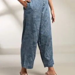 Women Leaf Print Palazzos with Insert Pockets-image-117