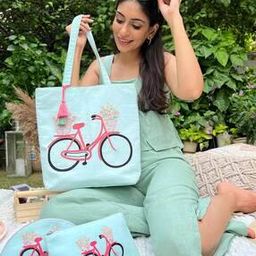 Cycle Print Tote Bag-image-18