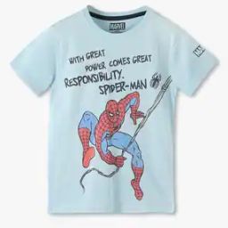 Boys Spiderman Print Relaxed Fit Round-Neck T-Shirt-image-22
