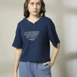 Women Printed Regular Fit V-Neck Top-4
