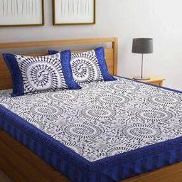 150 TC Novelty Print Double Bedsheet with Pillow Covers-image-96