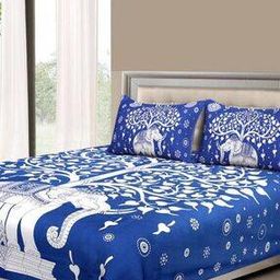 Printed Cotton Double Bedsheet with Pillow Covers-image-97