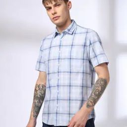 Men Checked Regular Fit Shirt with Patch Pocket-picture-44