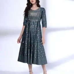 Women Printed Flared Dress-image-87
