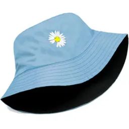 Men Cotton Bucket Hat with Floral Embroidery-picture-0