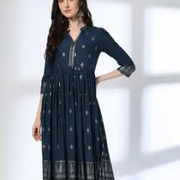 Women Printed Flared Kurta-image-98