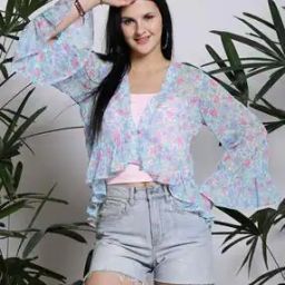 Floral Print V-Neck Shrug-44
