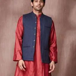 Men Textured Nehru jacket-image-0