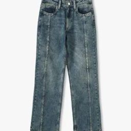 Girls Mid-Wash Straight Jeans-image-70