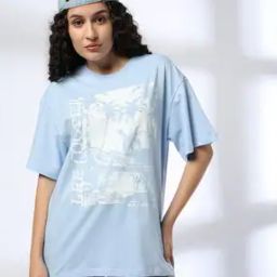 Women Graphic Print Regular Fit Crew-Neck T-Shirt-image-3