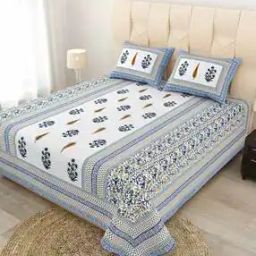 Floral Print Double Bedsheet with Pillow Covers-picture-25
