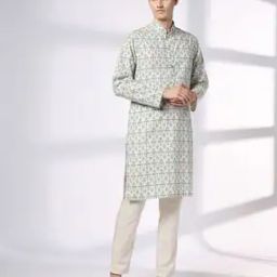Men Printed Slim Fit Straight Kurta-image-21