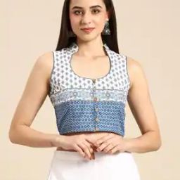 Women Block Print Front-Open Blouse-6