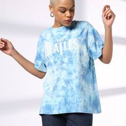 Women The Beatles Print Oversized Fit Crew-Neck T-Shirt-image-45