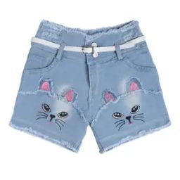 Girls Graphic Print Slim Fit Shorts with Flap Pockets-picture-10