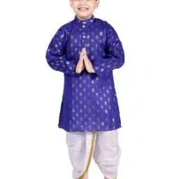Boy Printed Kurta & Pyjamas Set-image-48