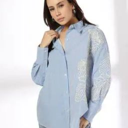 Women Striped Relaxed Fit Shirt-image-87