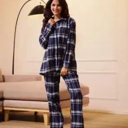 Women Checked Top & Pyjamas Set-picture-20