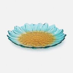 Set of 2 Ombre-Dyed Gerbera Shape Glass Dessert Plates-image-48