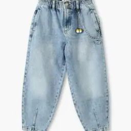 Boys Lightly Washed Baloon Fit Jeans-42