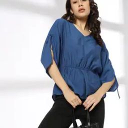 Women Relaxed Fit V-Neck Top-picture-24