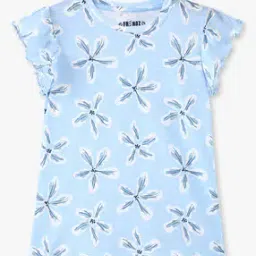 Girls All-Over Print Regular Fit Round-Neck T-Shirt-image-93