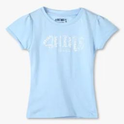 Girls Typographic Print Relaxed Fit Round-Neck T-Shirt-image-33