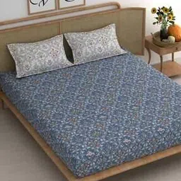 210 TC Floral Print King-Size Bedsheet with Pillow Covers-image-81