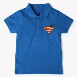 Boys Superman Embroidered Regular Fit Polo T-Shirt-image-82