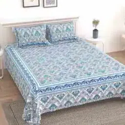 180 TC Floral Print King Bedsheet with Pillow Covers-image-53