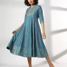 Women Floral Print Fit & Flare Dress-image-41