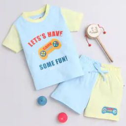 Boys Typographic Print Round-Neck T-Shirt & Shorts Set-image-45