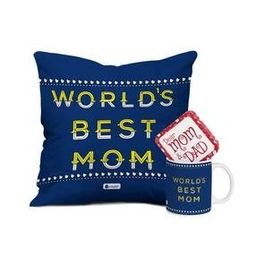 Typographic Print Cushion Cover with Coffee Mug-37