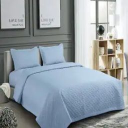280 TC Quilted Double Bed Cover with Pillow Covers-49