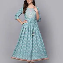 Embroidered Flared Kurta-image-9